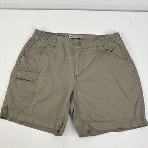 Columbia Womens Khaki Cotton Cargo Shorts AL4498 Olive Drab Size Small